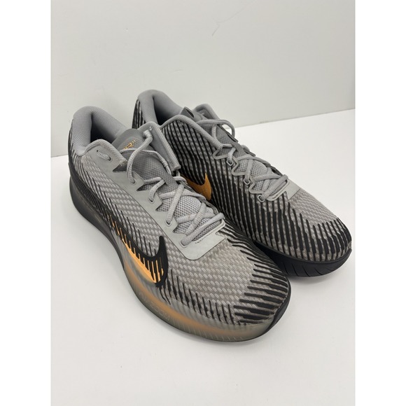 Nike Court Air Zoom Vapor 11 HC Tennis Shoes Wolf Grey Laser Orange, Men's 14 - Picture 2 of 12